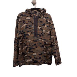 Solaris 1/4 Zip Hooded Camo Fleece Pullover Size Large